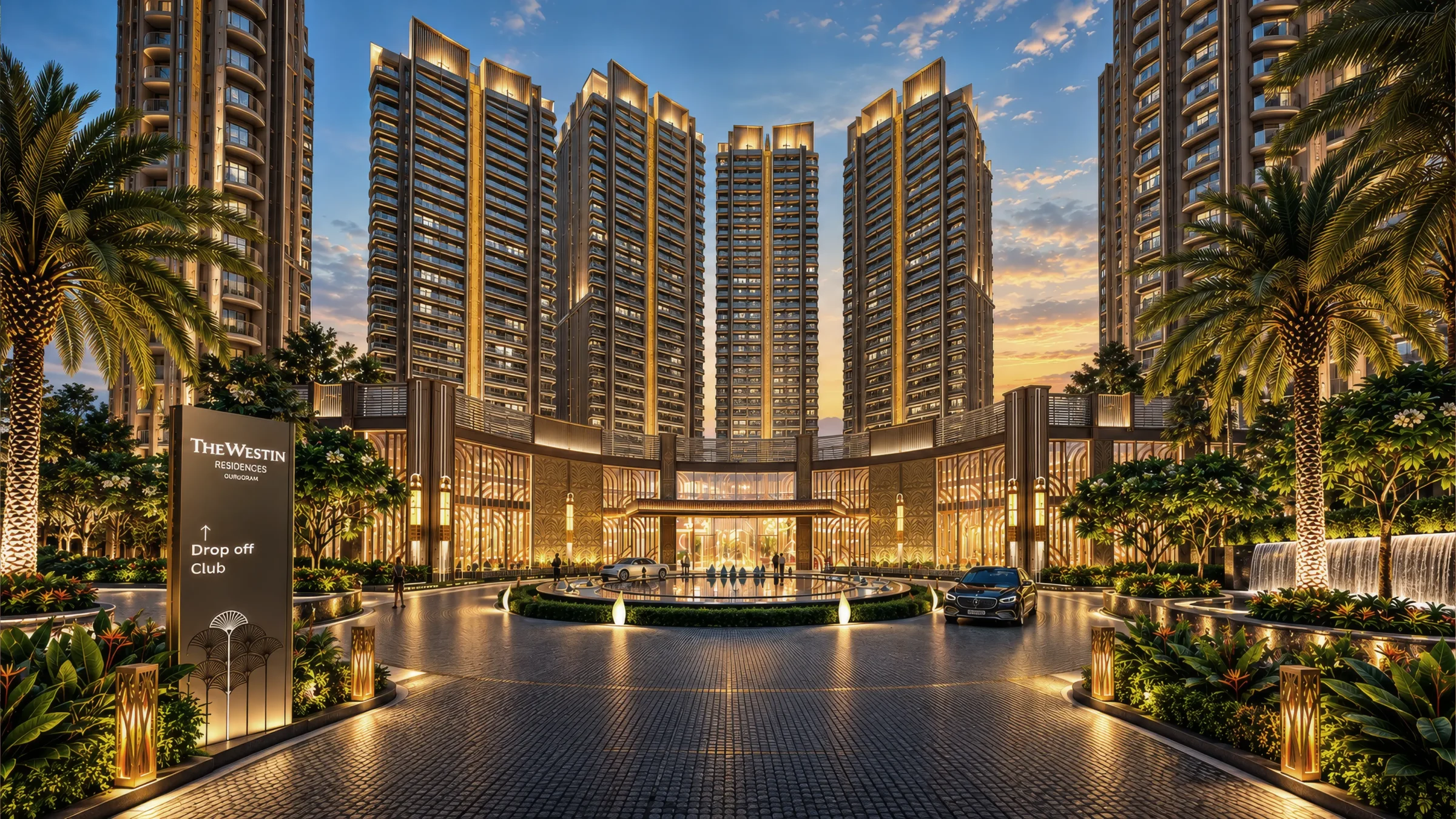 The Westin Residences towers in Sector 103, Gurugram, on the Dwarka Expressway: architect's impression